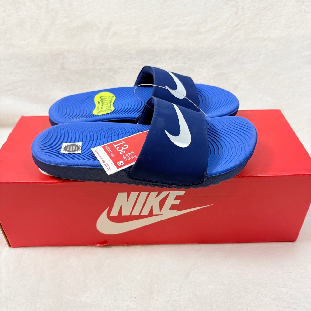 Nike Kawa Slide Kids Sz 13 C Blue Void Sandals 819352-404 New in Box - Picture 4 of 11